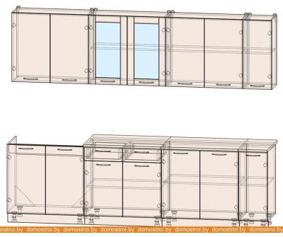 Кухня Интерлиния Мила 27 (красный-антрацит-кастилло темный) фотография
