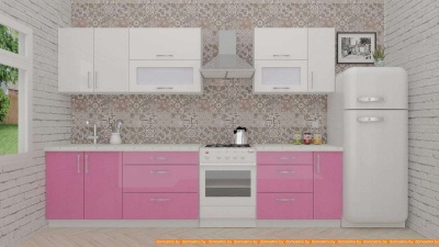 Кухня ВерсоМебель ВерсоЛайн 8-2.5 (белый 001/розовый 011) фотография