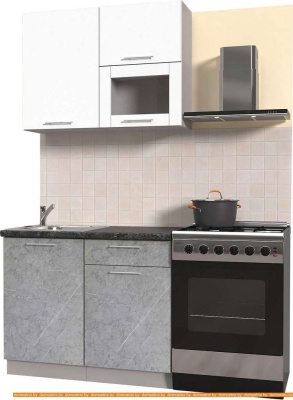 Кухня Интерлиния Мила Пластик 1.8 В (мрамор глянец/белый глянец/кастилло темн.) фотография