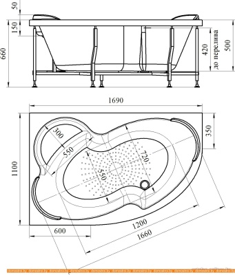 Ванны Radomir Ирма 169x110 (левая) фотография