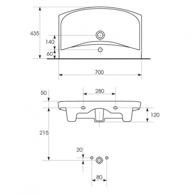 Умывальник Cersanit Sicilia 70 фотография