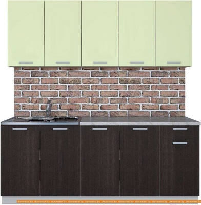 Кухня Интерлиния Мила Лайт 2.0 (салатовый/дуб венге) фотография