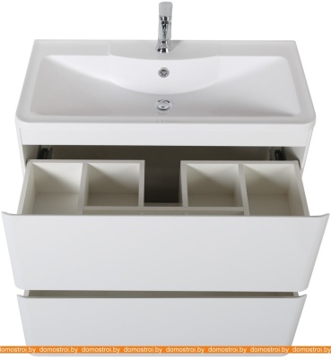 Тумба под умывальник BelBagno Albano-800-2C-PIA-BL (белый глянец) фотография
