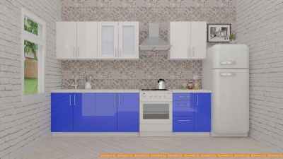 Кухня ВерсоМебель ВерсоЛайн 7-2.3 (белый 001/глубокий синий 601) фотография