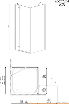 Душевой уголок Radaway Essenza KDJ 90x90 (32802-01) фотография