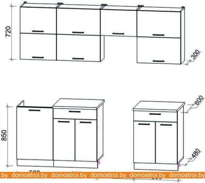 Кухня Интерлиния Мила Gloss 50-22 (яблоко/черный глянец) фотография