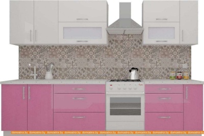 Кухня ВерсоМебель ВерсоЛайн 8-2.5 (белый 001/розовый 011) фотография