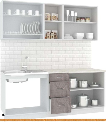 Кухня Кортекс-мебель Корнелия Лира 2.0м (розовый/оникс/мадрид) фотография