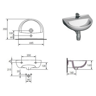 Умывальник Cersanit President 45 фотография