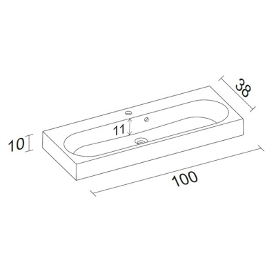 Умывальник Riho Eifel F7SL110038111 100x38 фотография