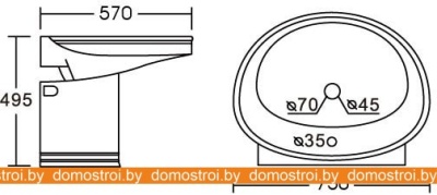 Умывальник CeramaLux 1414 фотография