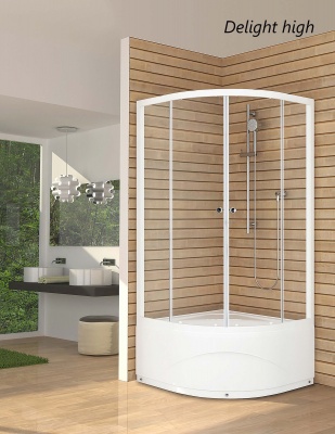 Душевой уголок Domani-Spa Delight 99 high 90x90x195 (сатин матированное стекло) с поддоном фотография