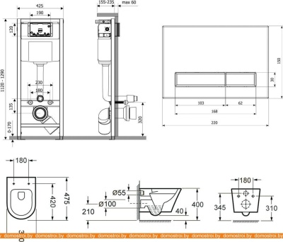 Унитаз Lavinia Boho Relfix Biore Compacto Rimless 10 в 1 98010057 (белое стекло) фотография