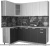 Кухня Интерлиния Мила 12x21 (красный-антрацит-кастилло темный) фотография
