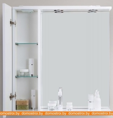Шкаф с зеркалом BelBagno Marino-SPC-800/750-1A-BL-P-L (bianco lucido) фотография