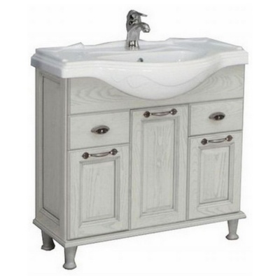 Тумба для умывальника Акватон Жерона 85 белое серебро фотография