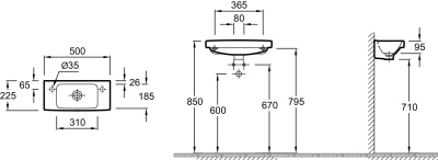 Умывальник Jacob Delafon Odeon Up E4701-00 фотография