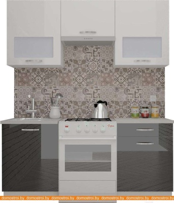 Кухня ВерсоМебель ЭкоЛайт-6 1.8 (белый/черный графит) фотография
