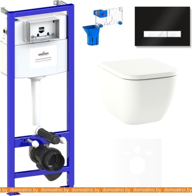 Унитаз Lavinia Boho Relfix One Rimless 7 в 1 75110126 (черный/белый стекло) фотография