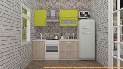 Кухня ВерсоМебель ВерсоЛайн 2-1.3 (зеленый лайм/ясень шимо светлый) фотография