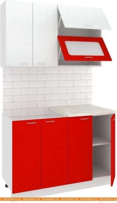 Кухня Кортекс-мебель Корнелия Мара 1.2м (белый/красный/марсель) фотография