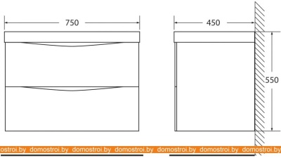 Тумба под умывальник BelBagno Marino-750-2C-SO-BO-P (bianco opaco) фотография