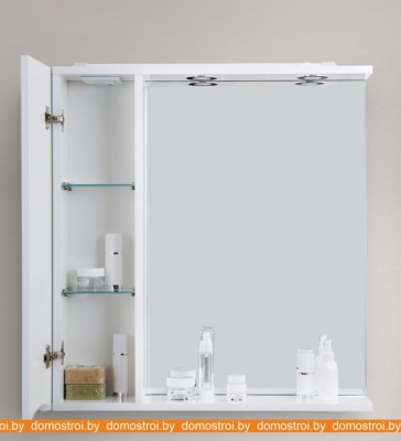 Шкаф с зеркалом BelBagno Marino-SPC-900/750-1A-BL-P-L (bianco lucido) фотография