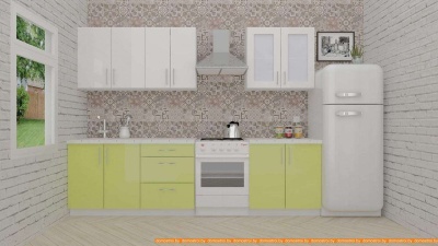 Кухня ВерсоМебель ВерсоЛайн 7-2.2 (белый 001/лайм 003) фотография