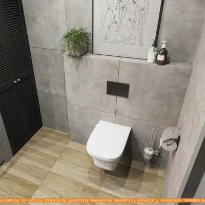 Унитаз Lavinia Boho Relfix Bristol Rimless 7 в 1 87050200 (черный пластик) фотография