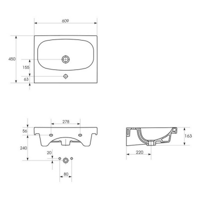 Умывальник Cersanit Fare 60 фотография