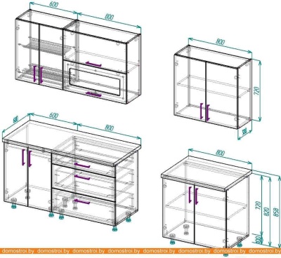 Кухня ВерсоМебель ВерсоЛайн 8-2.2 (белый 001) фотография