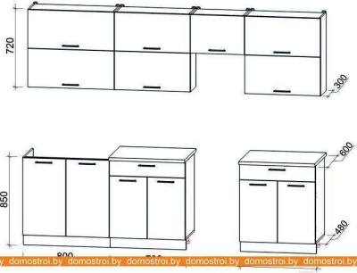 Кухня Интерлиния Мила Gloss 50-27 (красный/черный глянец) фотография