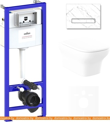 Унитаз Lavinia Boho Relfix Bristol Rimless 6 в 1 75110220 (statuary иск. камень) фотография