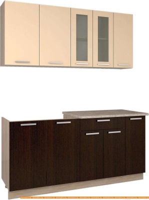 Кухня Интерлиния Мила 17 (ваниль/дуб венге) фотография