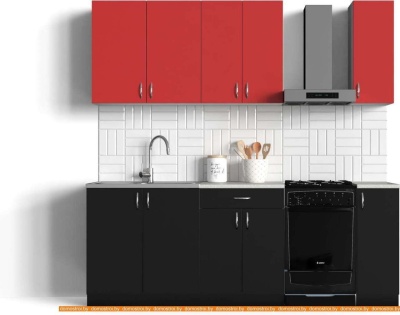 Кухня Сивирин-Компани Клео колор 1,7 (черный\красный) фотография