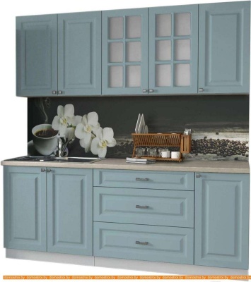 Кухня Интерлиния Мила Деко 2.0 Б (океан/травертин серый) фотография