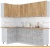 Кухня Интерлиния Мила Лайт 1.2x2.3 (дуб золотой-бетон-дуб бунратти) фотография
