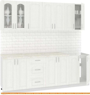 Кухня Кортекс-мебель Корнелия Ретро 2.2м (ясень белый/королевский опал) фотография