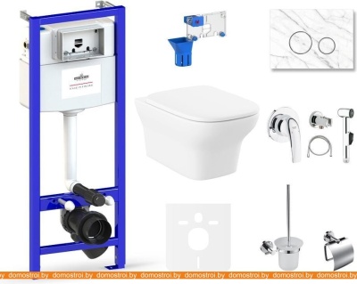 Унитаз Lavinia Boho Relfix Bristol Rimless 10 в 1 75110704 (statuary иск. камень) фотография