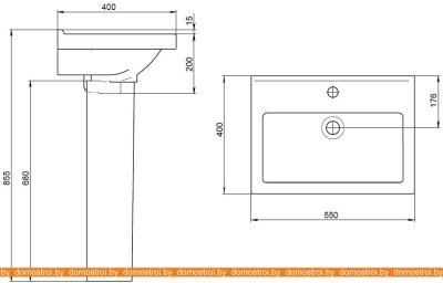Умывальник Santeri Визит 55x40 1.3115.3.S00.11B.0 фотография