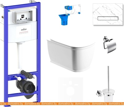 Унитаз Lavinia Boho Relfix Bell Pro Rimless 9 в 1 75110288 (statuary иск. камень) фотография