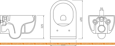 Унитаз Berges Wasserhaus Ego Rimless + Toma Slim + Novum525 + L3 047213 фотография