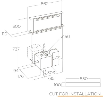 Вытяжка Elica Getup BL Mat/A/90 PRF0162784 фотография
