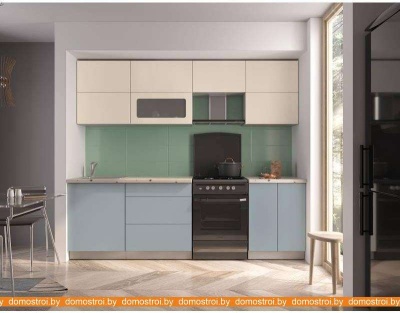 Кухня Интерлиния Мила Матте 2.5 Б (слоновая кость/океан/опал светлый) фотография