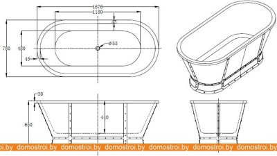Ванны BelBagno BB35-CF36 168х78 фотография
