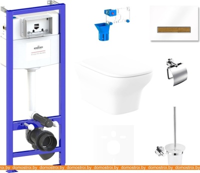 Унитаз Lavinia Boho Relfix Bristol Rimless 9 в 1 75110383 (белый стекло) фотография