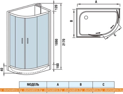 Душевая кабина WeltWasser WW500 Werra 1201 L фотография