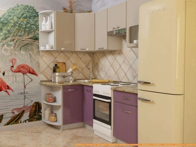 Кухня ВерсоМебель Эко-5 1.2x2.1 правая (ясень шимо светлый/зеленый лайм) фотография