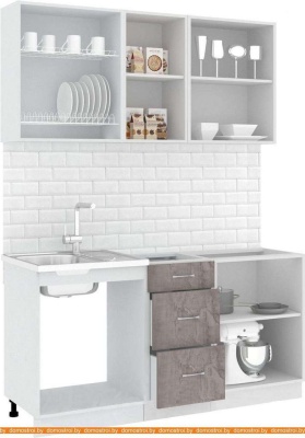 Кухня Кортекс-мебель Корнелия Лира 1.8 без столешницы (сиреневый/оникс) фотография