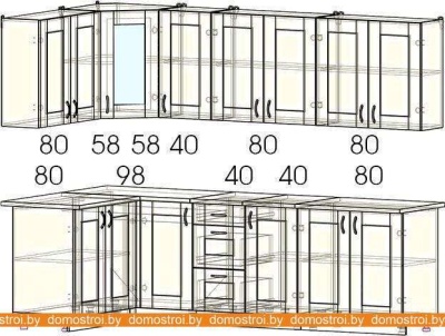 Кухня Интерлиния Мила Хольц 14x26 (дуб сонома) фотография
